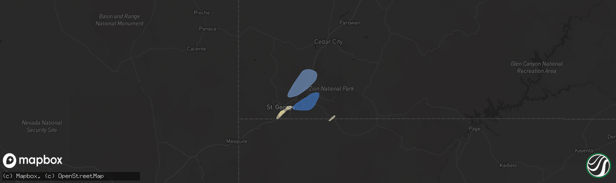 Hail map in Toquerville, UT on October 17, 2024