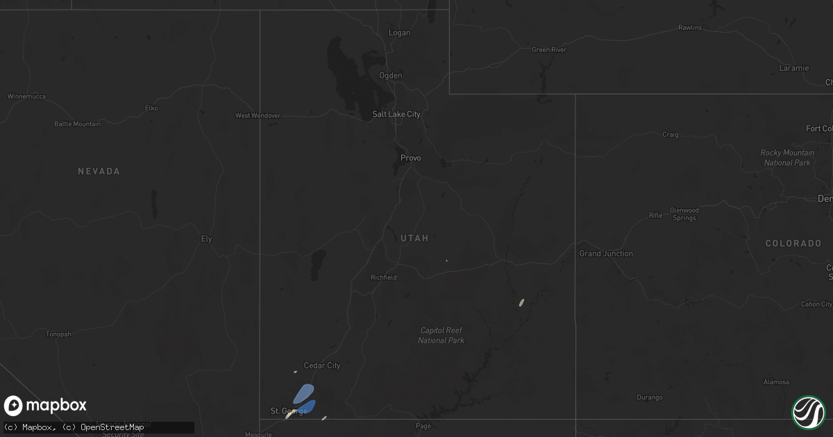 Hail map in Utah on October 17, 2024