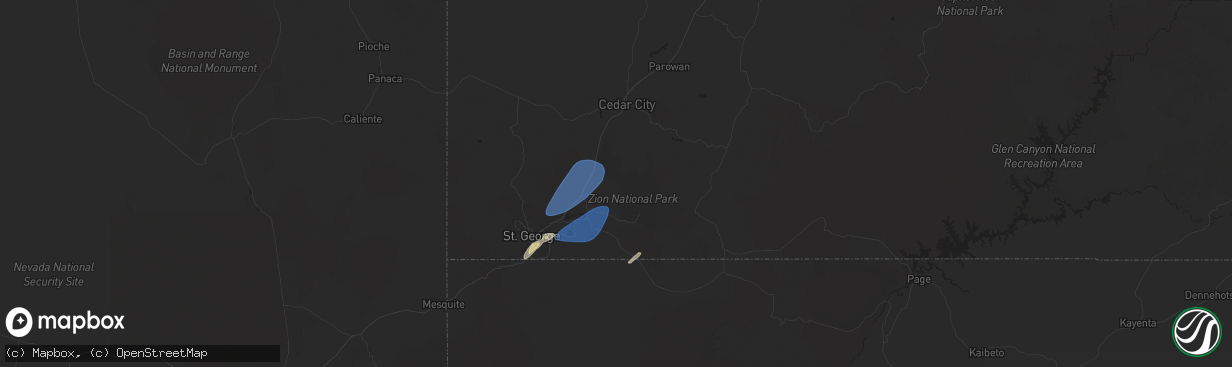 Hail map in Virgin, UT on October 17, 2024