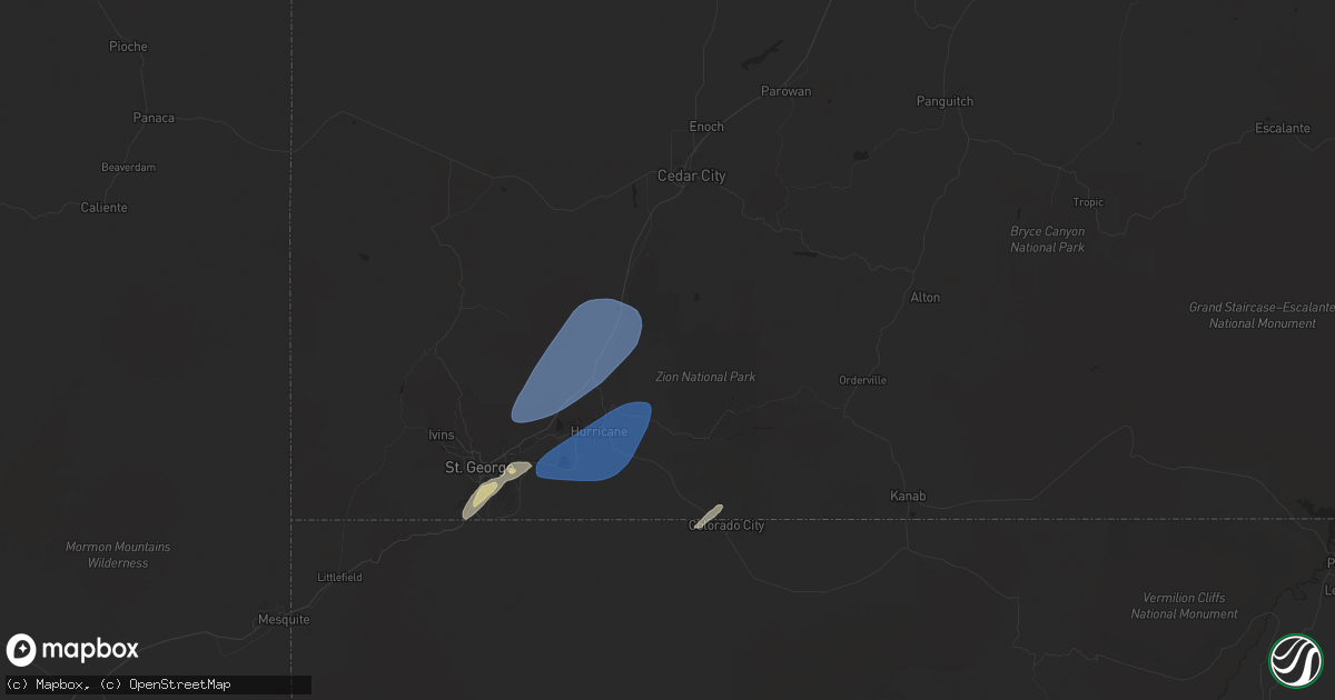 Hail map in Virgin, UT on October 17, 2024