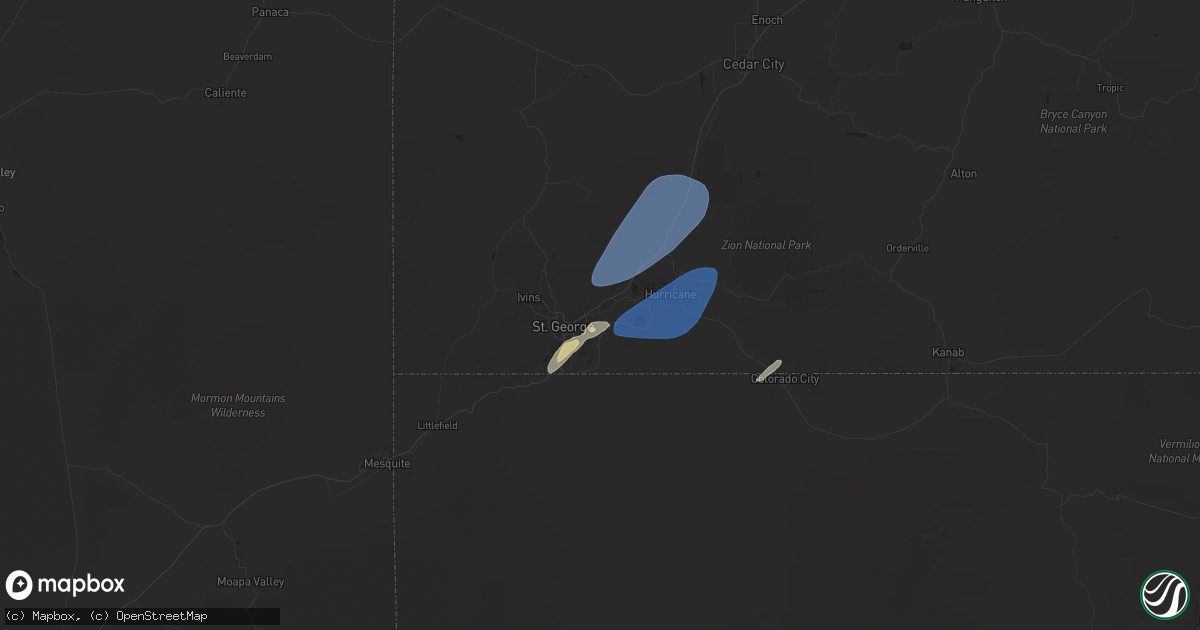 Hail map in Washington, UT on October 17, 2024