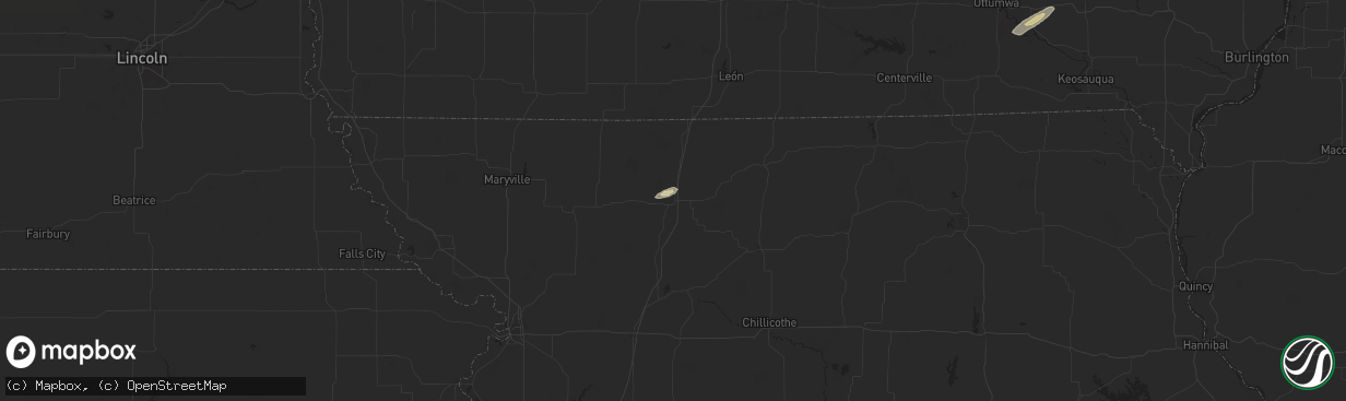 Hail map in Bethany, MO on October 17, 2025