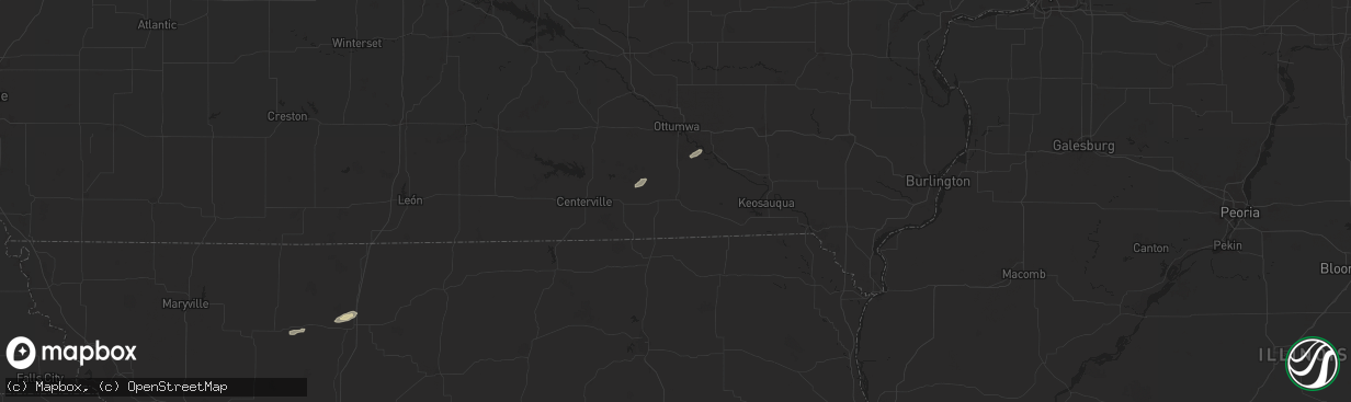 Hail map in Bloomfield, IA on October 17, 2025