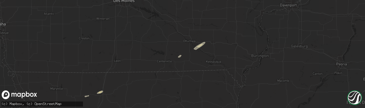 Hail map in Drakesville, IA on October 17, 2025