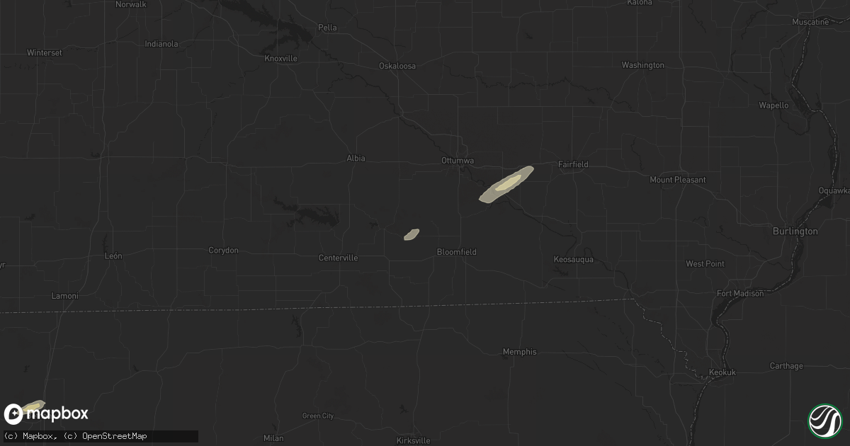 Hail map in Drakesville, IA on October 17, 2025