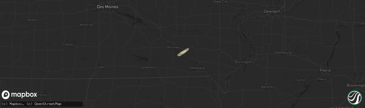 Hail map in Eldon, IA on October 17, 2025