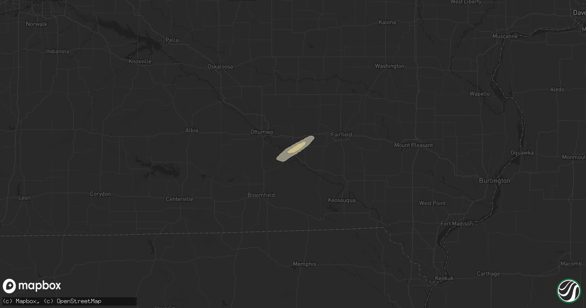 Hail map in Eldon, IA on October 17, 2025