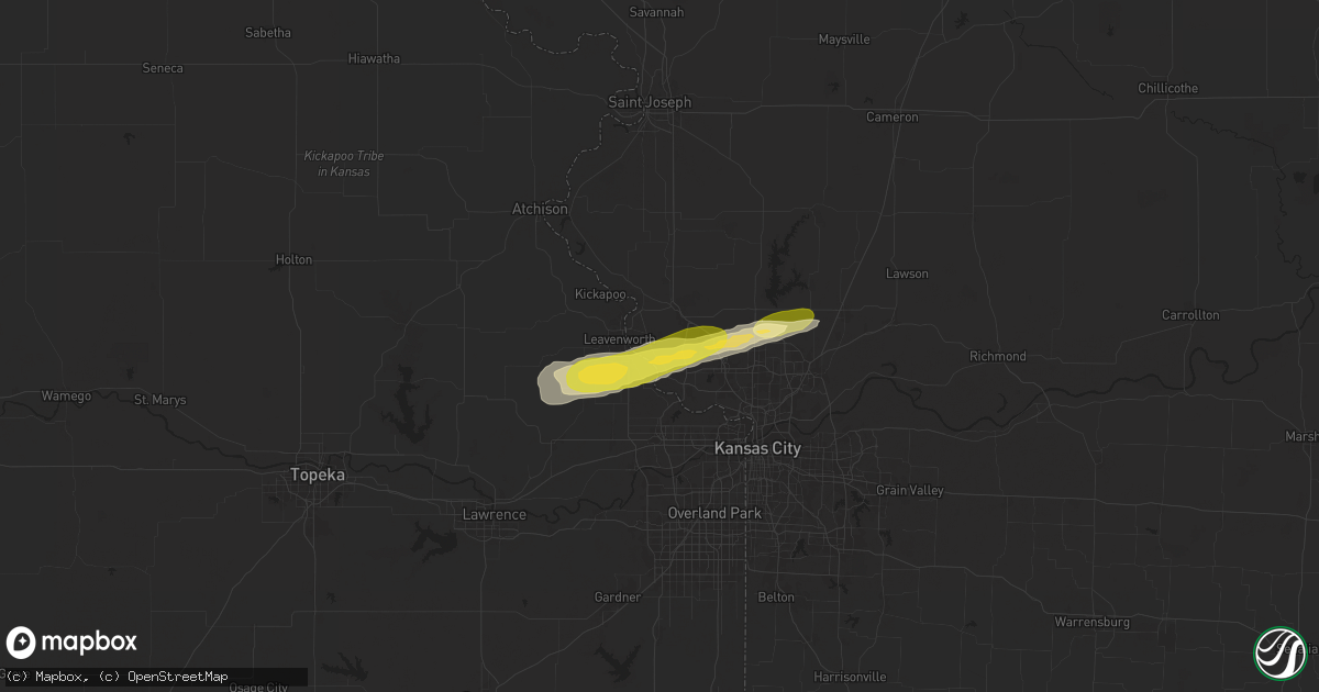 Hail map in Farley, MO on October 17, 2025
