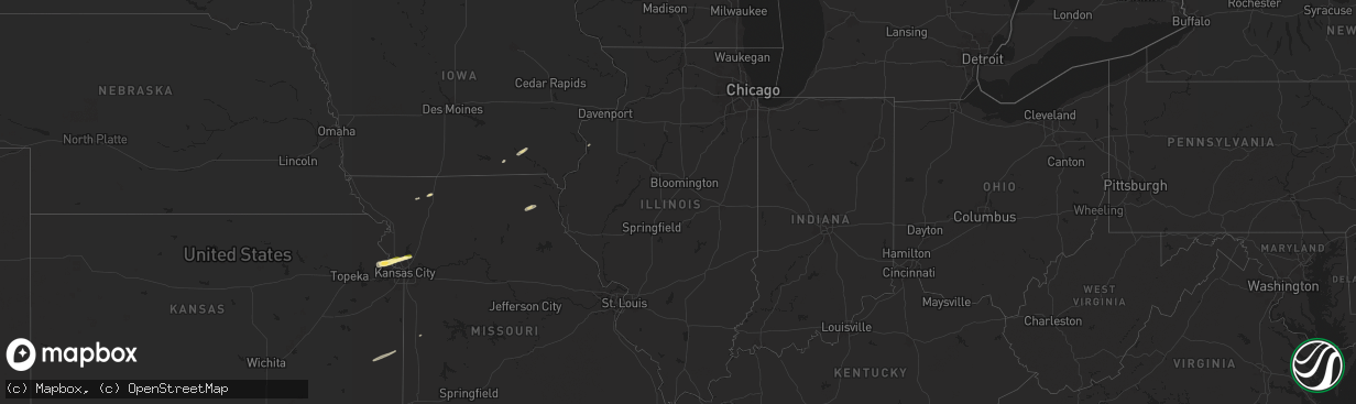 Hail map in Illinois on October 17, 2025