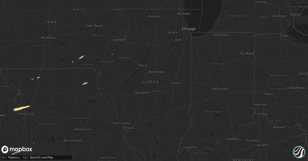 Hail map in Illinois on October 17, 2025