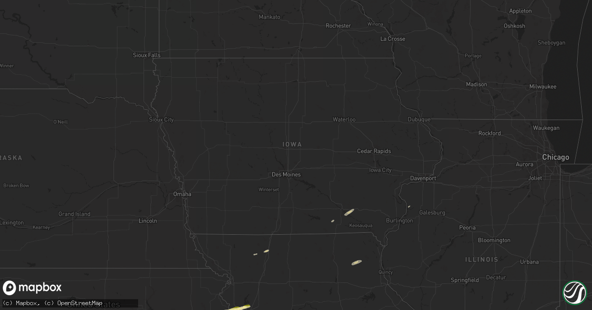 Hail map in Iowa on October 17, 2025