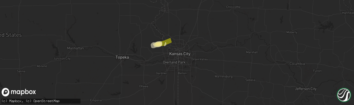 Hail map in Kansas City, KS on October 17, 2025