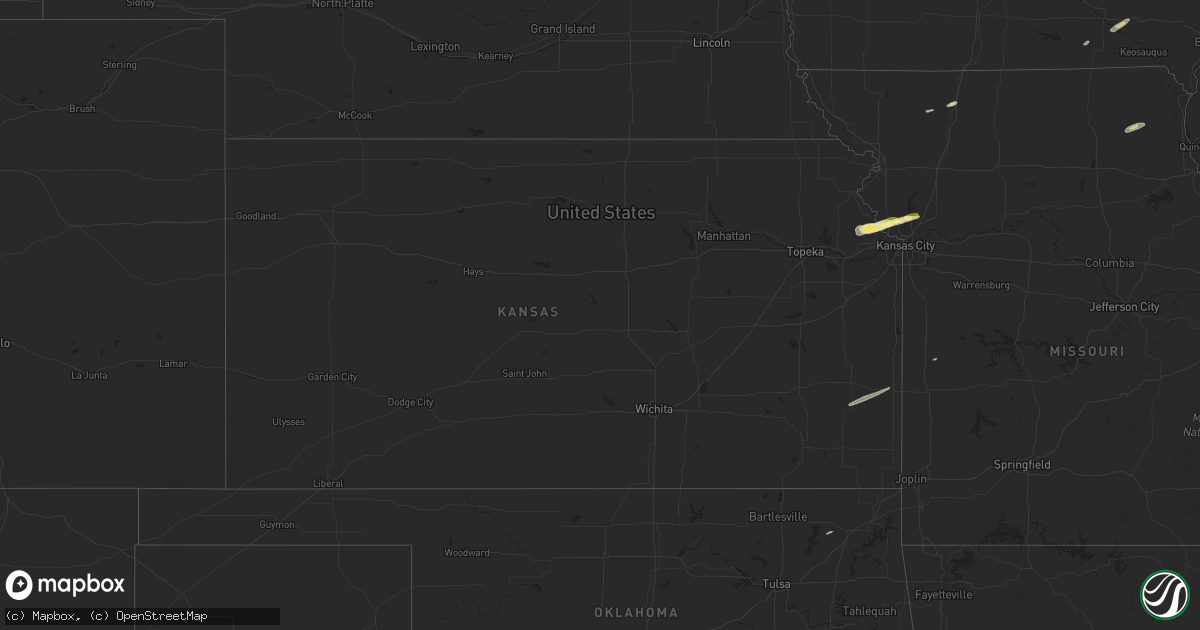 Hail map in Kansas on October 17, 2025
