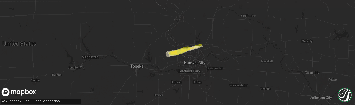 Hail map in Lansing, KS on October 17, 2025