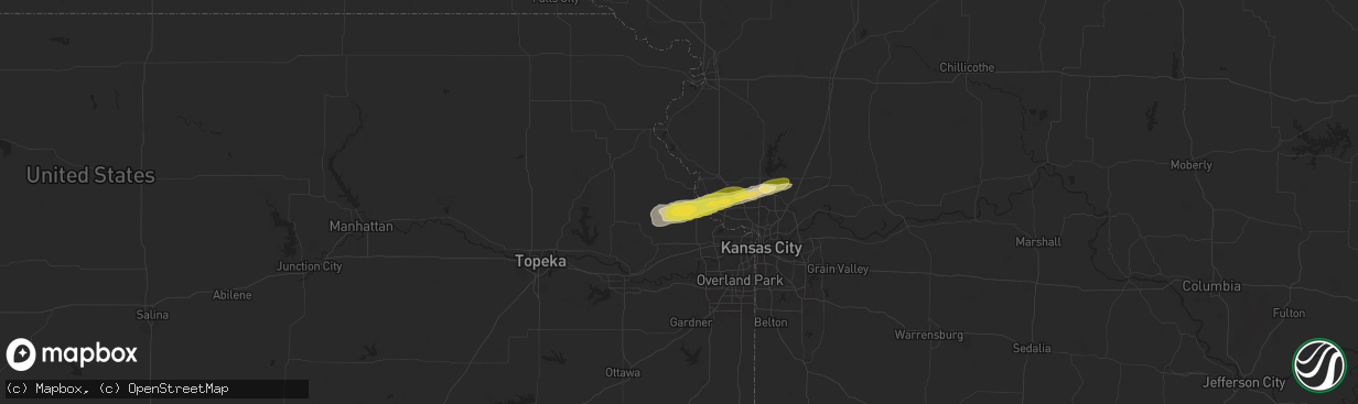 Hail map in Leavenworth, KS on October 17, 2025