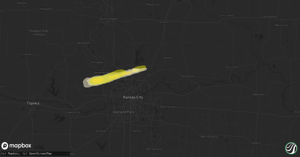 Hail map in Liberty, MO on October 17, 2025
