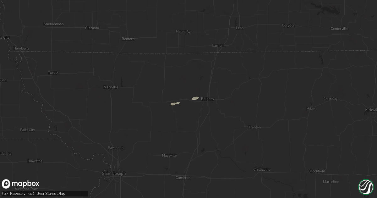 Hail map in New Hampton, MO on October 17, 2025