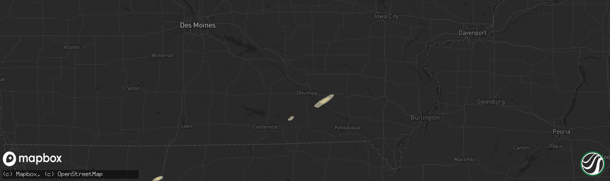 Hail map in Ottumwa, IA on October 17, 2025