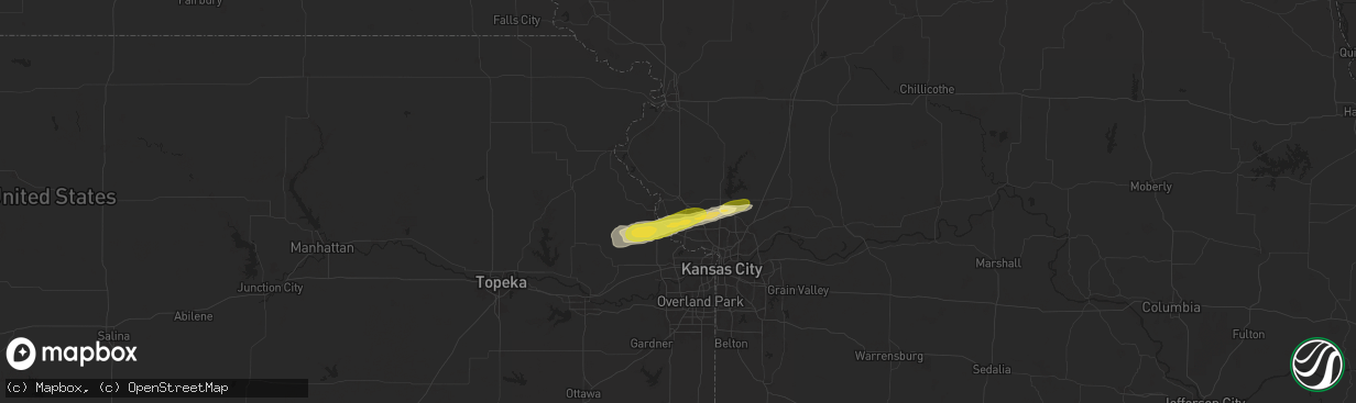 Hail map in Platte City, MO on October 17, 2025