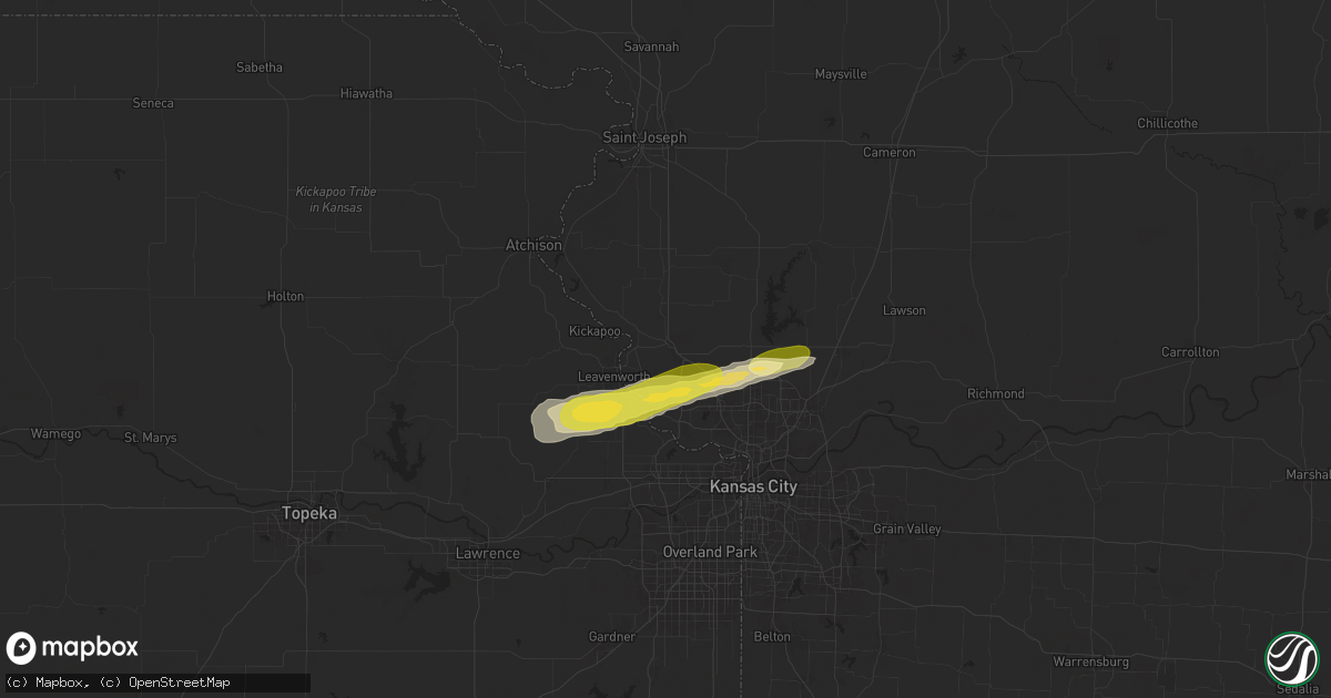 Hail map in Platte City, MO on October 17, 2025