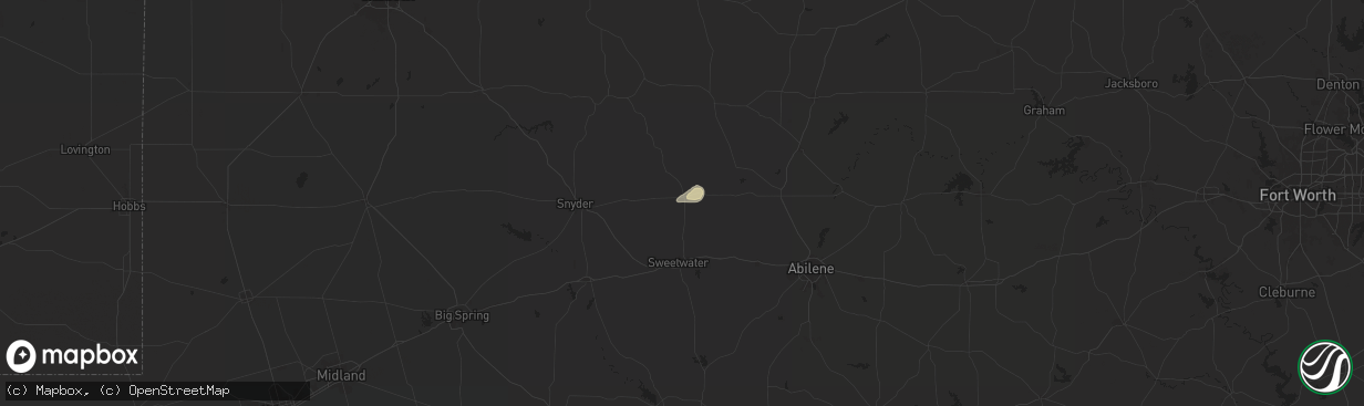 Hail map in Roby, TX on October 17, 2025