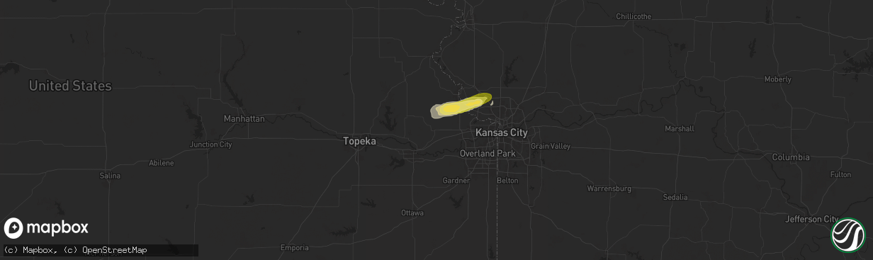 Hail map in Tonganoxie, KS on October 17, 2025