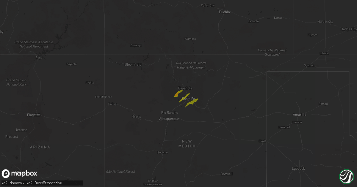 Hail map on October 18, 2012