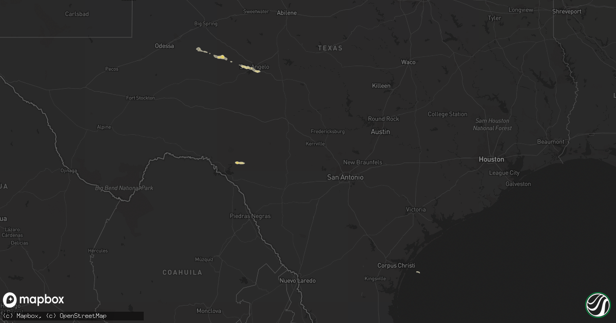 Hail map on October 18, 2013