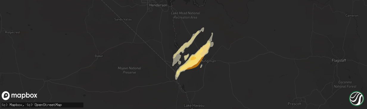 Hail map in Bullhead City, AZ on October 18, 2015