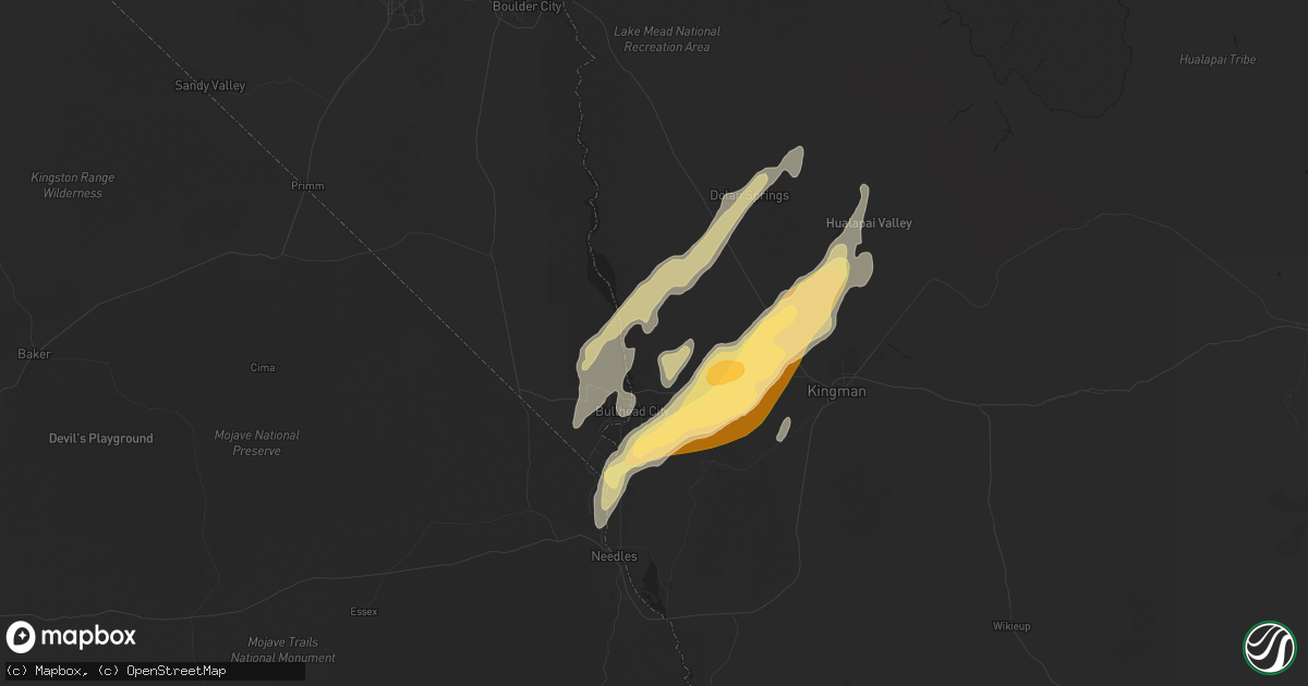 Hail map in Bullhead City, AZ on October 18, 2015
