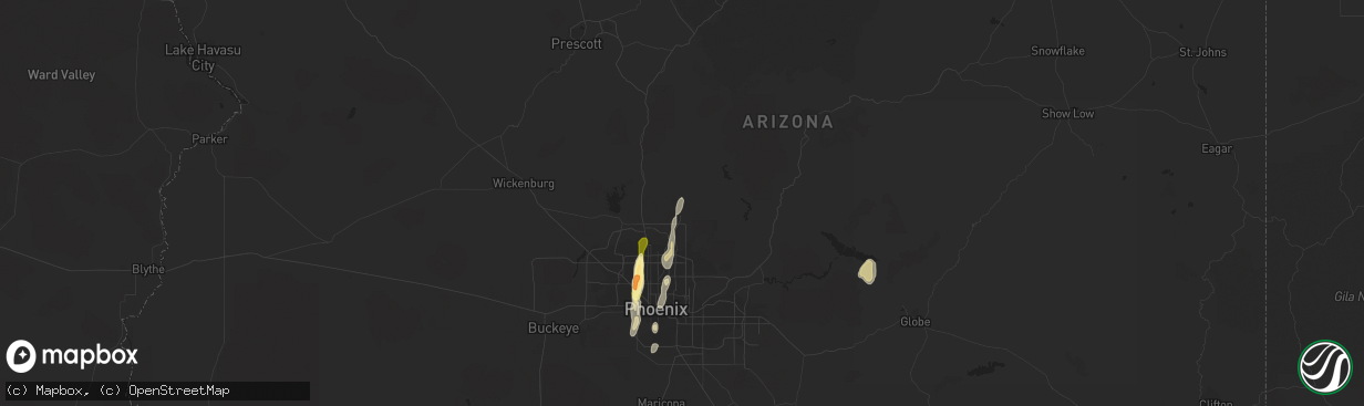 Hail map in Cave Creek, AZ on October 18, 2015