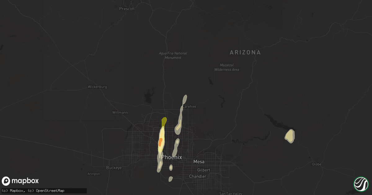 Hail map in Cave Creek, AZ on October 18, 2015
