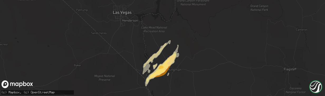 Hail map in Dolan Springs, AZ on October 18, 2015