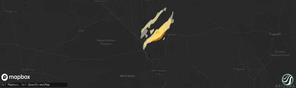 Hail map in Fort Mohave, AZ on October 18, 2015