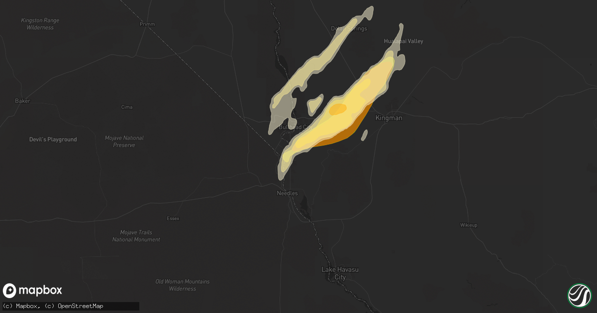 Hail map in Fort Mohave, AZ on October 18, 2015