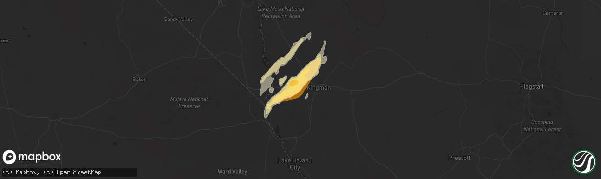 Hail map in Golden Valley, AZ on October 18, 2015