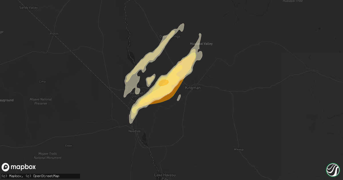 Hail map in Golden Valley, AZ on October 18, 2015