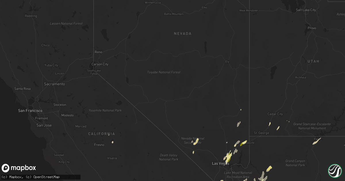 Hail map in Nevada on October 18, 2015