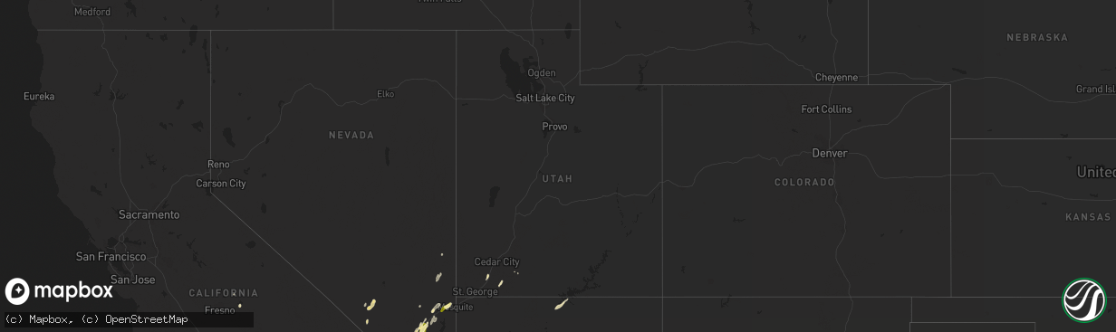 Hail map in Utah on October 18, 2015