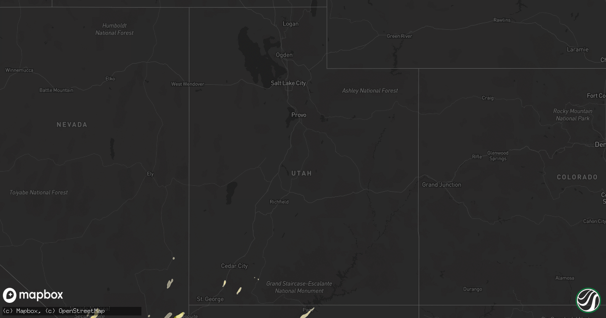Hail map in Utah on October 18, 2015