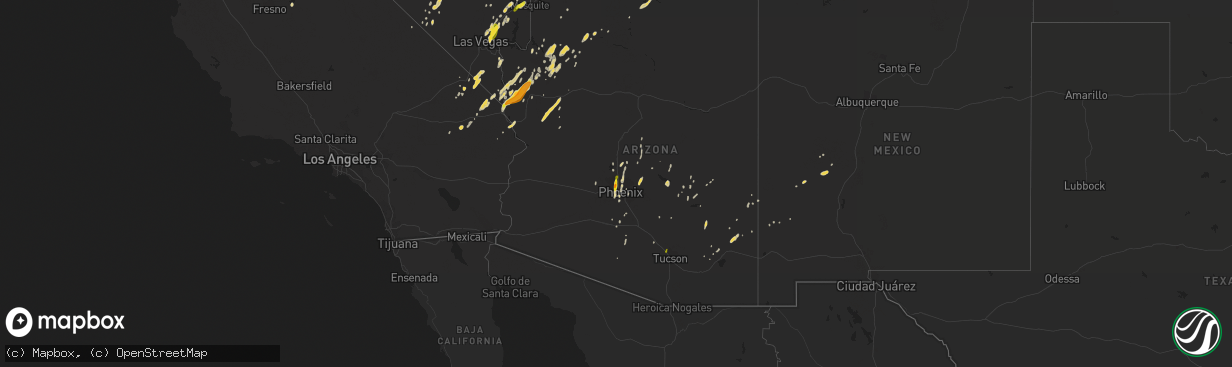 Hail map on October 18, 2015