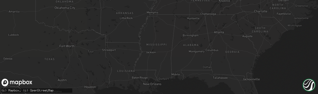 Hail map on October 18, 2019