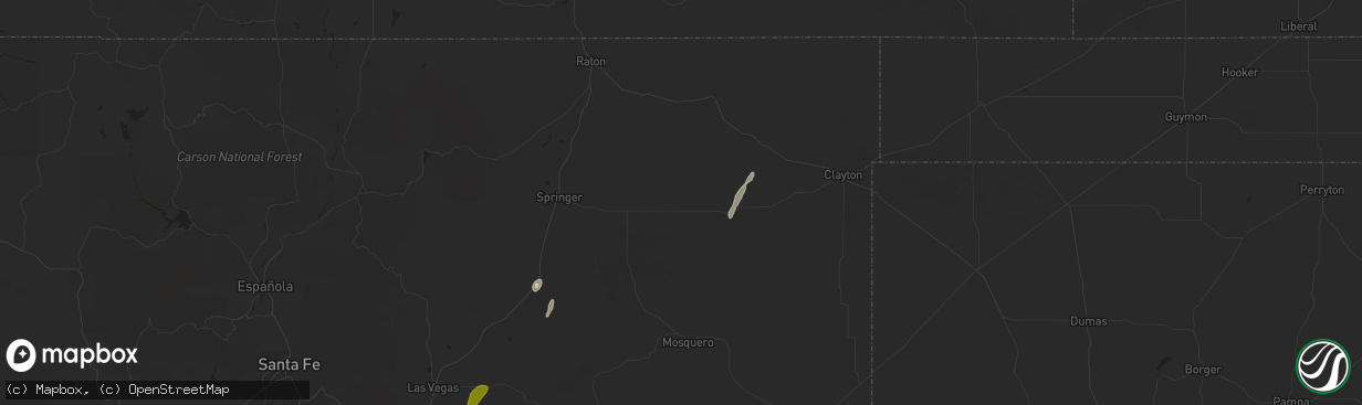 Hail map in Gladstone, NM on October 18, 2024