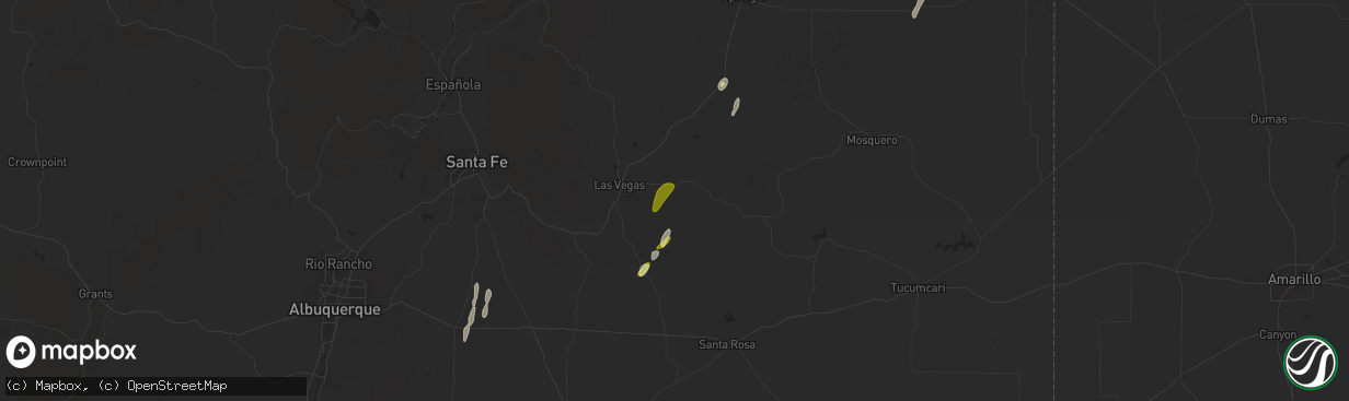 Hail map in Las Vegas, NM on October 18, 2024