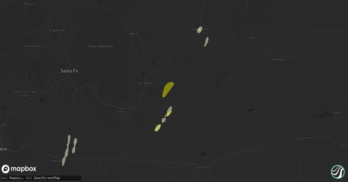 Hail map in Las Vegas, NM on October 18, 2024