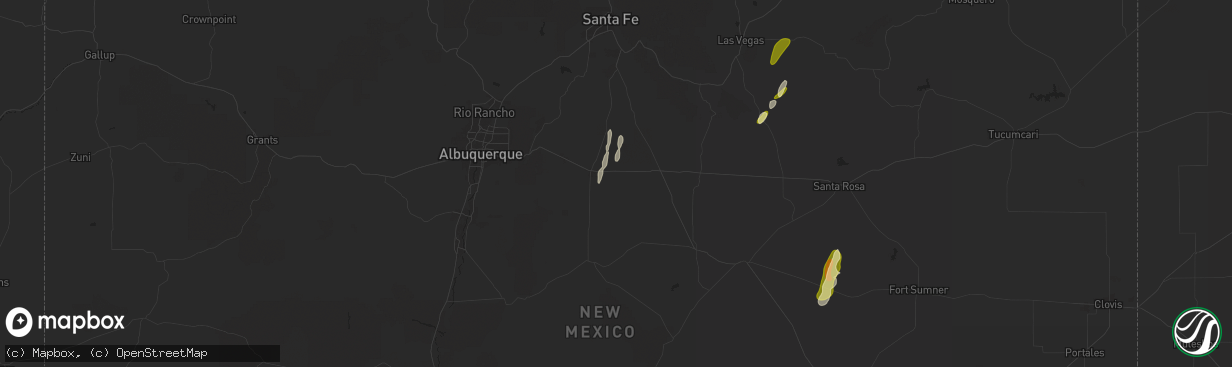 Hail map in Moriarty, NM on October 18, 2024