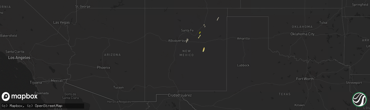 Hail map in New Mexico on October 18, 2024