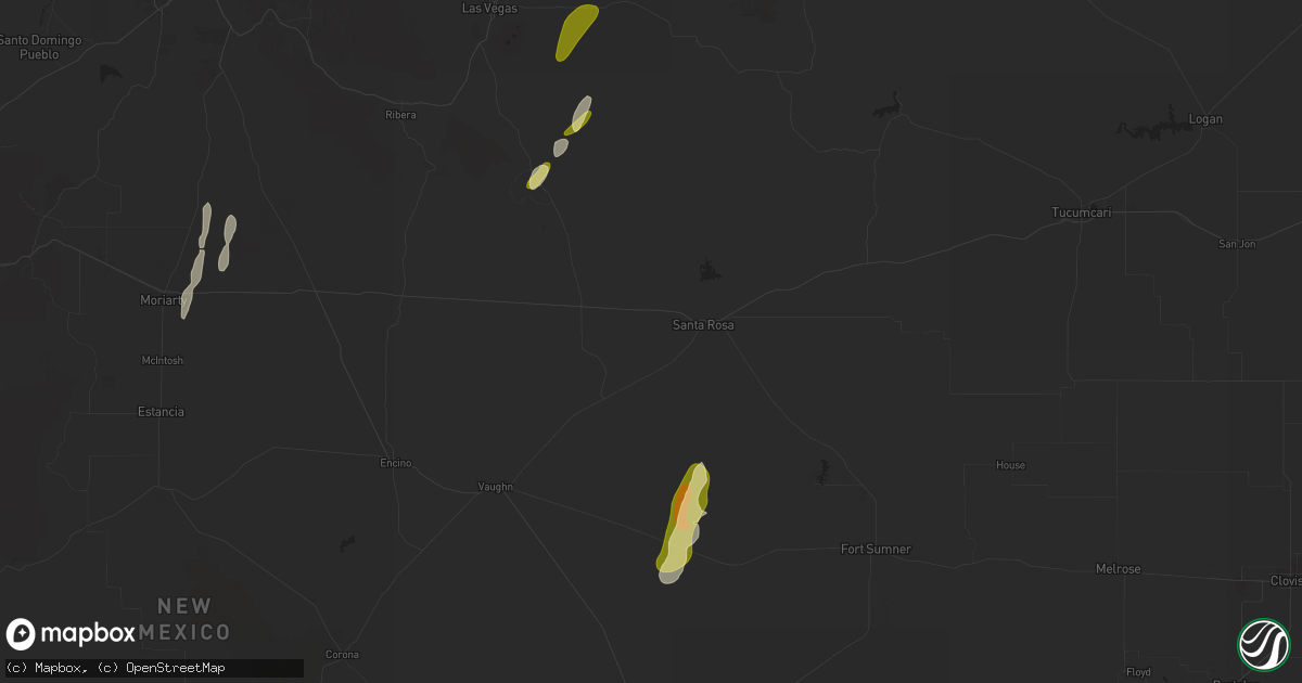 Hail map in Santa Rosa, NM on October 18, 2024