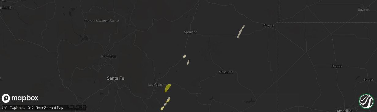 Hail map in Wagon Mound, NM on October 18, 2024