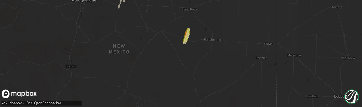 Hail map in Yeso, NM on October 18, 2024